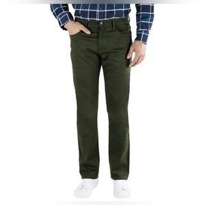 Jachs Mens 5 Pocket Stretch Pant Straight Leg Mid Rise Green 38x34